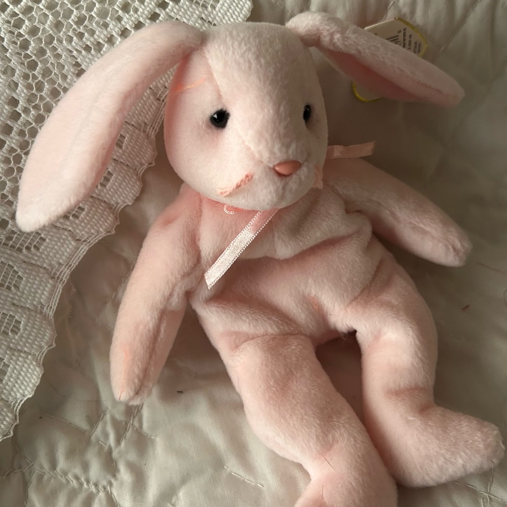 Beanie baby Hoppity Pink Plush Bunny Toy